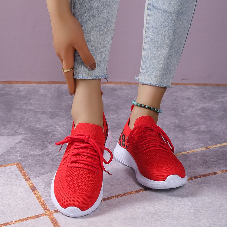 Damen Atmungsaktive Sneakers im modernen Leopardenmuster EB