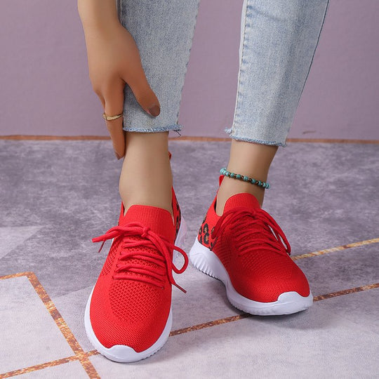 Damen Atmungsaktive Sneakers im modernen Leopardenmuster EB