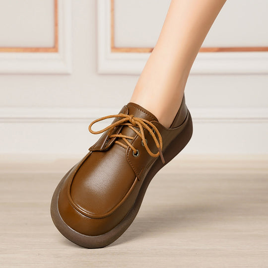 Damen elegante Schnürschuhe aus hochwertigem Kunstleder mit rutschfester Sohle EB