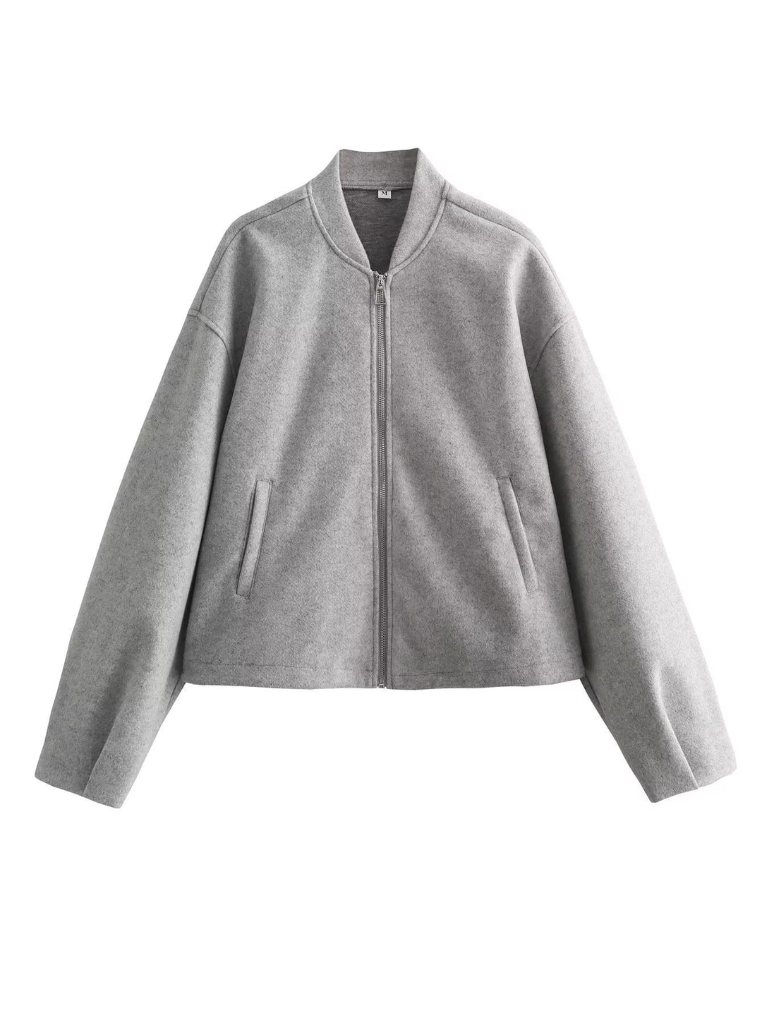 Damen lässige Übergangsjacke mit Stehkragen und asymmetrischem Schnitt EB