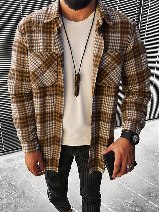 Herren Karierte Flanell Hemdjacke EB