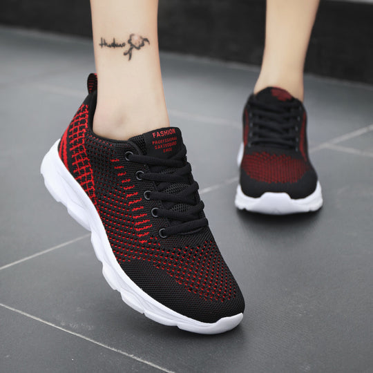 Damen Sportliche Sneakers mit atmungsaktivem Mesh und rutschfester Laufsohle EB