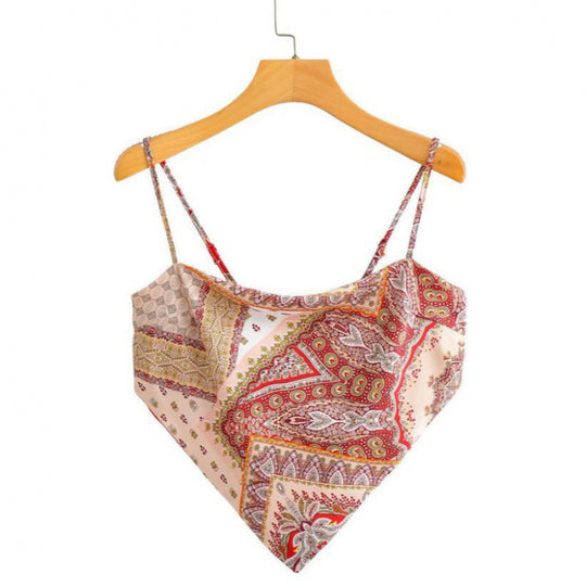 Femme Artistic Bandana Stil Crop Top EB