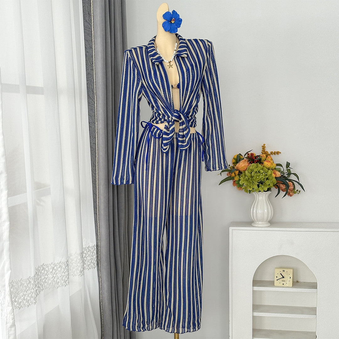 Damen Jumpsuit mit modischem Bindegürtel EB