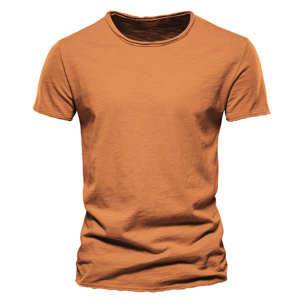 Herren nan leichtes Baumwollshirt mit Rundhalsausschnitt und schlanker Passform EB