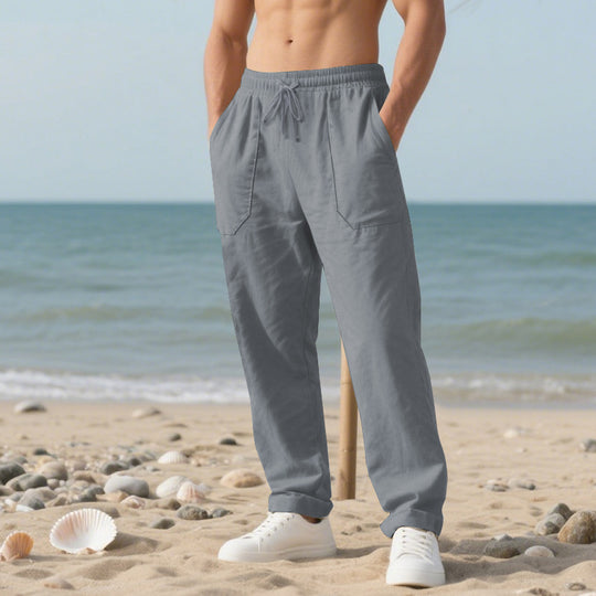 Herren lässige Cargo-Hose mit seitlichen Taschen und verstellbarem Bund EB