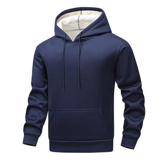 Herren Fleece-Kapuzenpullover mit Sherpa-Innenfutter und Kängurutasche EB
