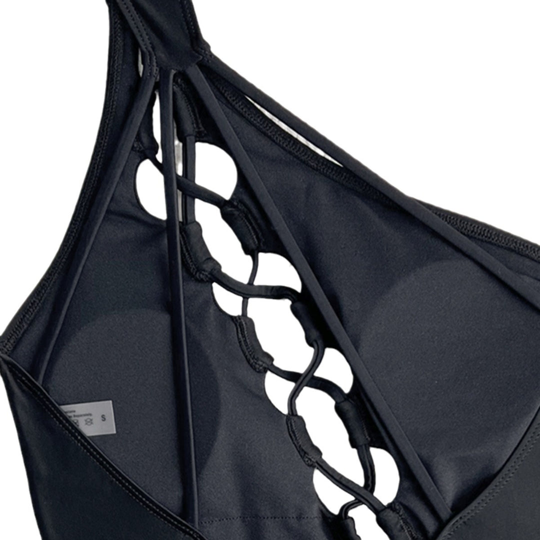 Damen Eleganter einteiliger Badeanzug mit verstellbaren Rückenträgern EB