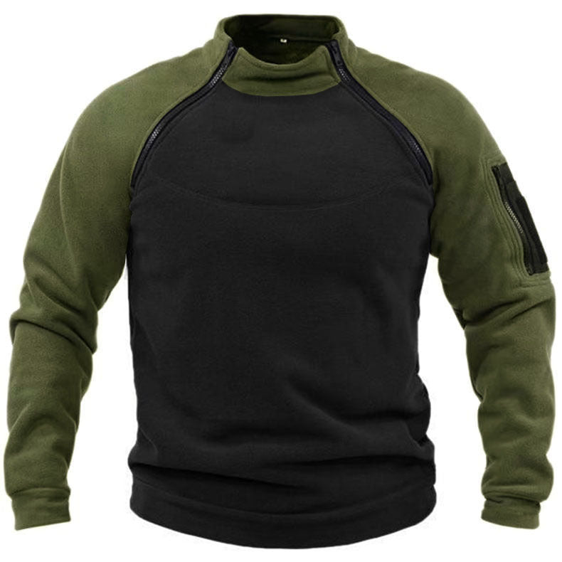 Herren funktioneller Fleece-Pullover mit hohem Kragen EB
