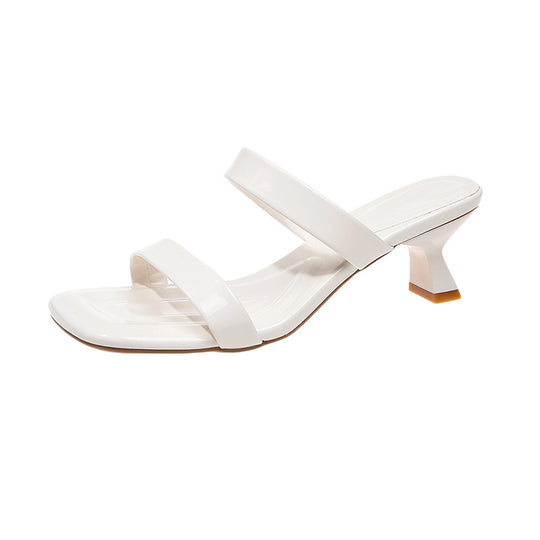Damen elegante Slingback-Pantoletten mit angesagtem Metallic-Design EB