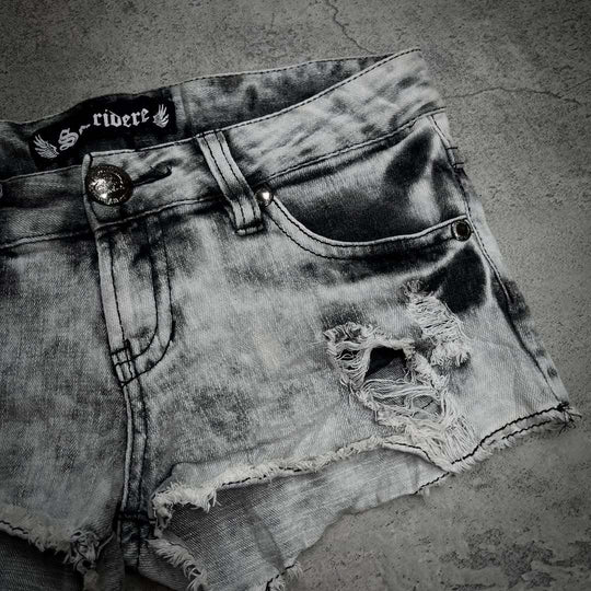 Damen trendige Destroyed Denim-Shorts EB