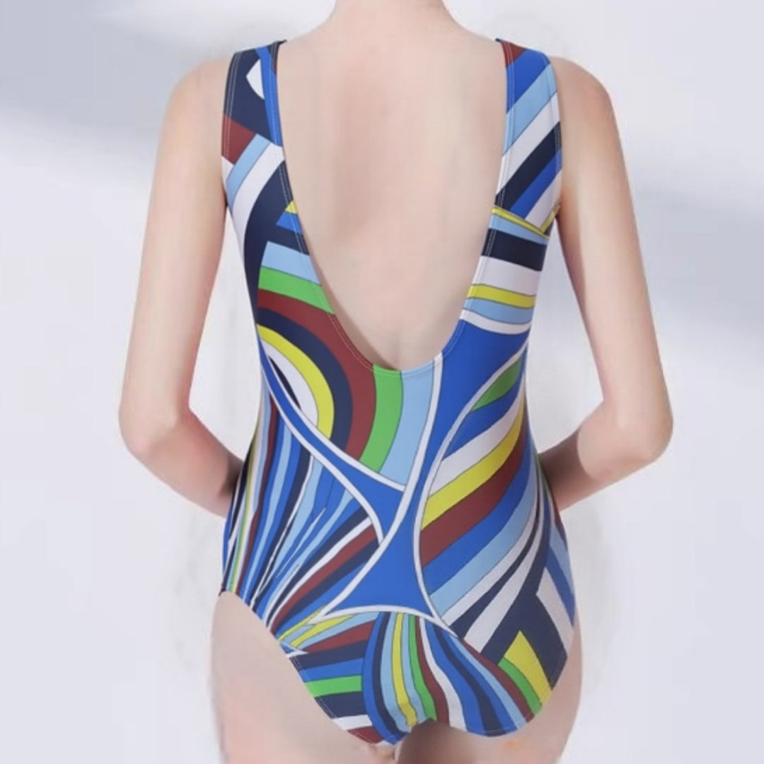 Damen Schwimmanzug mit modischem Streifenmuster EB