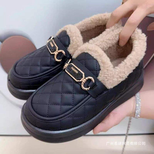 Damen Komfortable Warmfutter Slipper mit luxuriösem Design EB