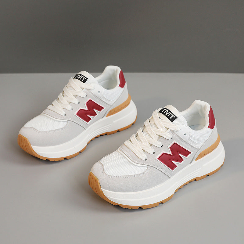 Damen Komfortable und modische Sneaker mit dicker Laufsohle EB