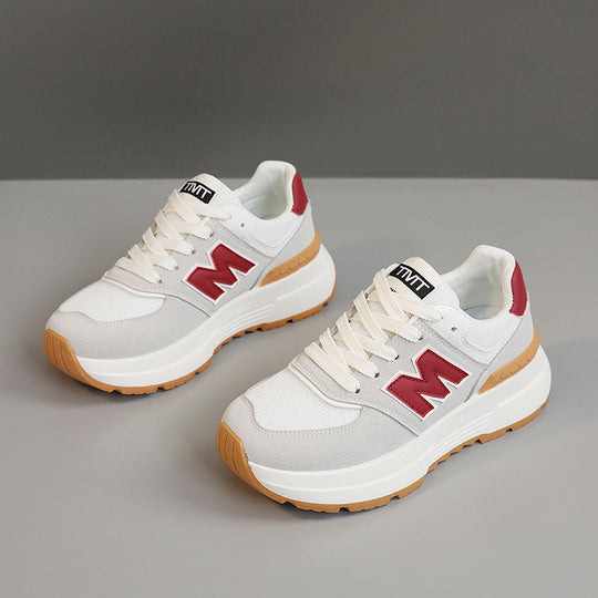 Damen Komfortable und modische Sneaker mit dicker Laufsohle EB