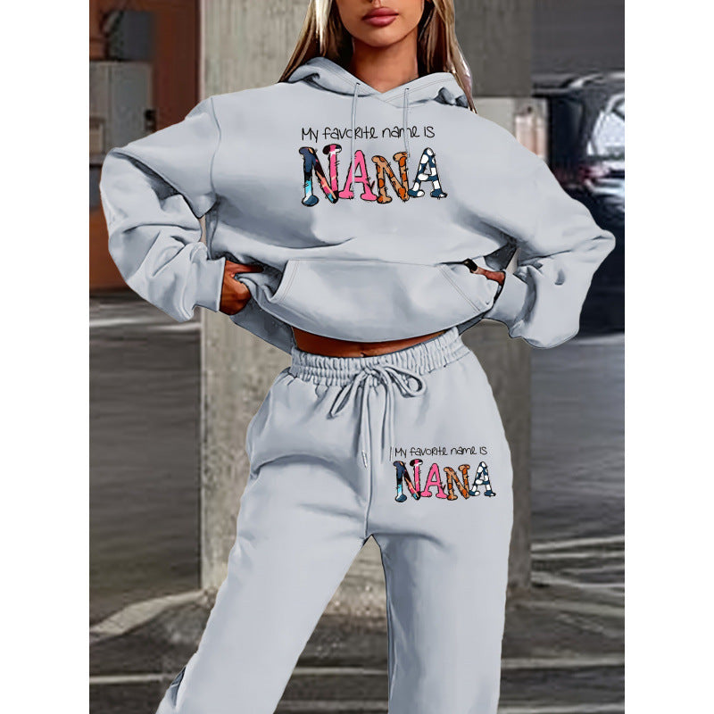Damen Jogginganzug mit kreativem Schriftzug und bequemer Passform EB