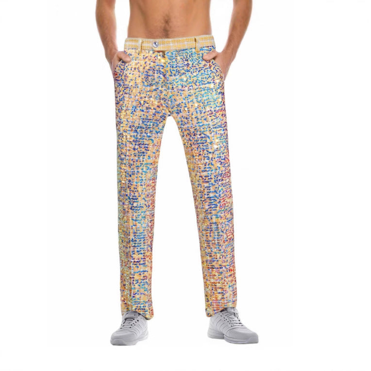 Damen Glamouröse Pailletten-Hose EB