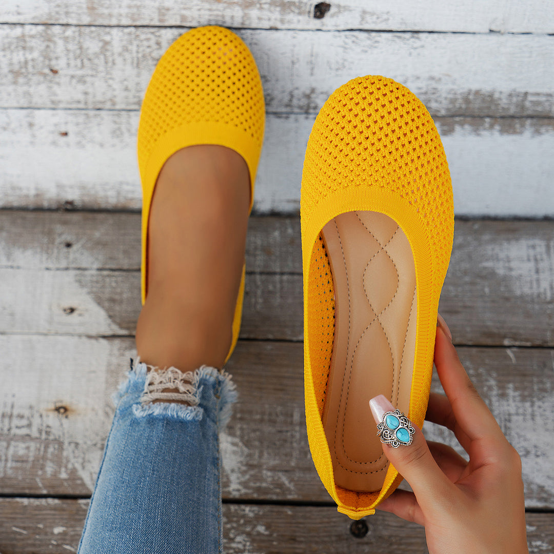Damen bequeme Ballerinas mit atmungsaktivem Netzdesign EB