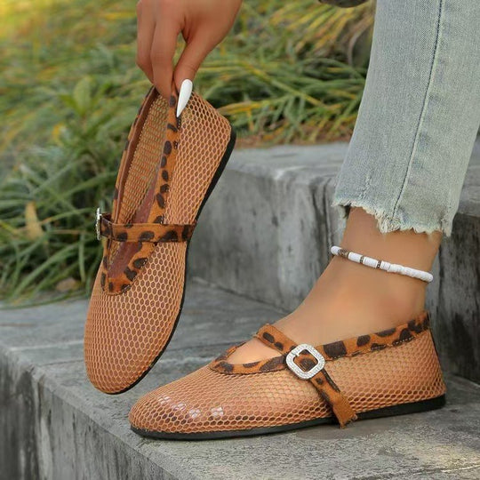 Damen Stilettos mit netzartigem Obermaterial und moderner Schnallenapplikation EB