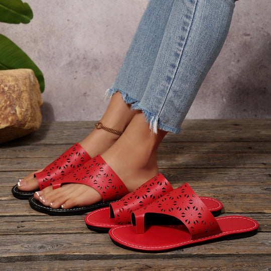 Damen Offene Sandalen mit feinem Cut-Out Design und gepolstertem Fußbett EB