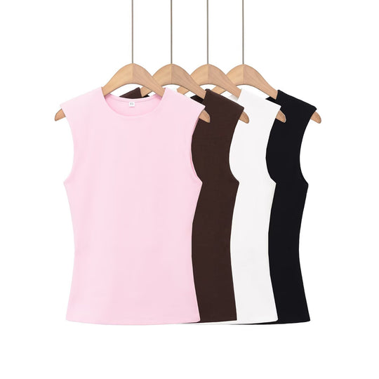 Damen ärmelloses Oberteil mit strukturiertem Look und hochwertiger Baumwolle EB