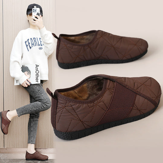 Damen Bequeme Fleece Slippers mit praktischem Einstieg und rutschfester Sohle EB