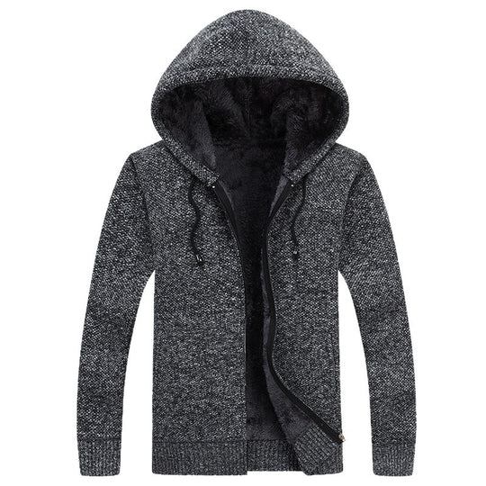 Herren bequeme Fleece-Jacke mit Kapuze und weichem Innenfutter EB