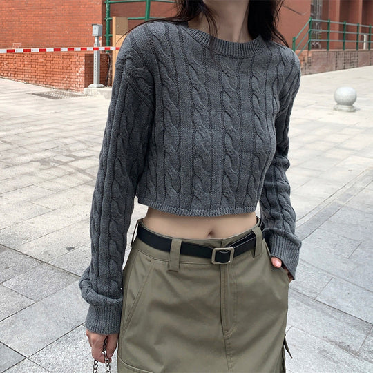 Damen Grobstrickpullover mit strukturiertem Muster und lässigem Schnitt EB