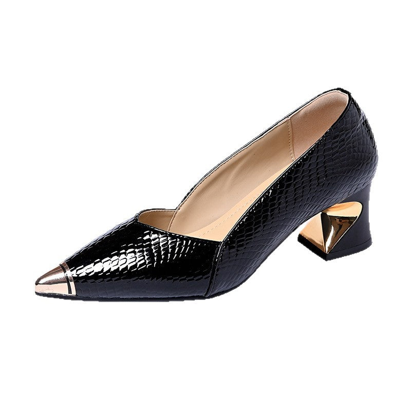 Damen Elegante Pumps mit innovativem geometrischem Absatz EB