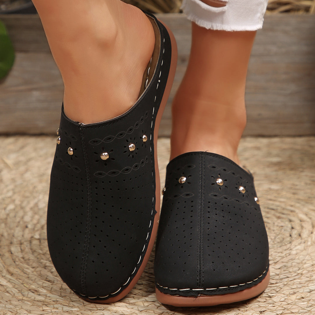 Damen Clogs mit floralem Muster und dekorativen Akzenten EB