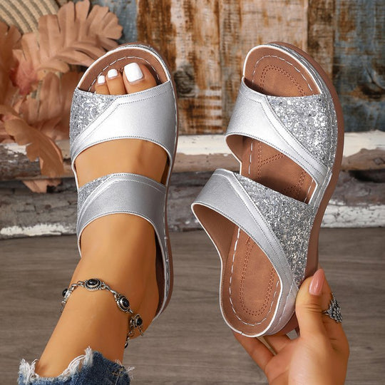 Damen Komfortable Clogs mit modischen Querriemen und ergonomischem Fußbett EB