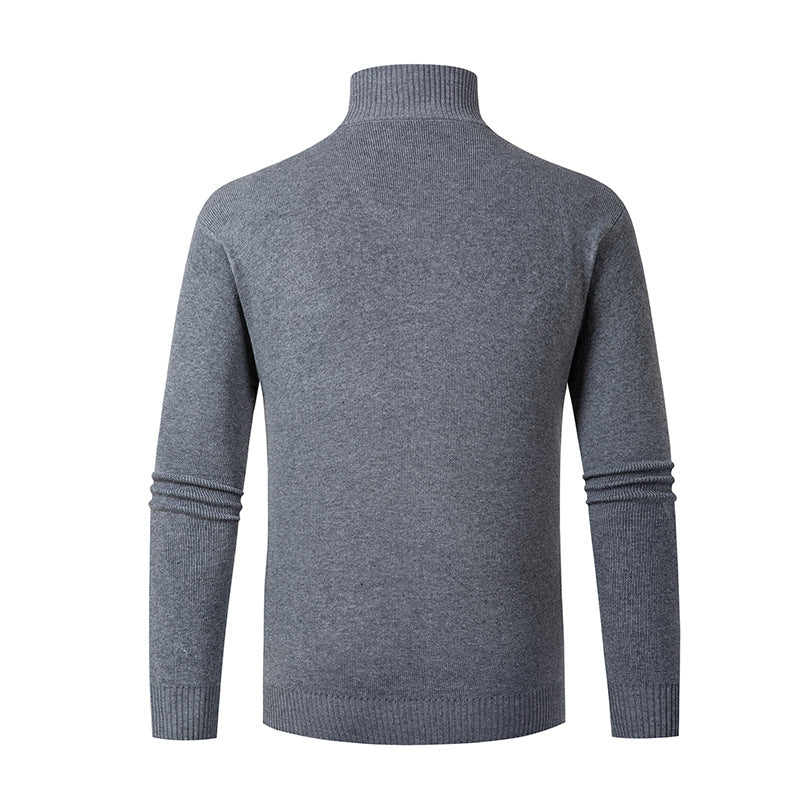 Herren modische Strickjacke mit hohem Kragen und Reißverschluss EB