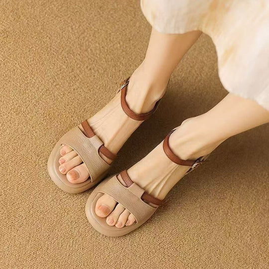 Damen Bequeme Blockabsatzsandalen mit verstellbarem Riemen EB