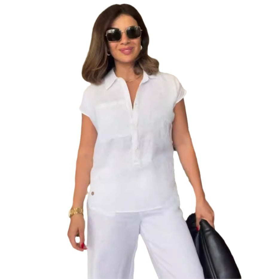 Damen elegante Leinenbluse EB