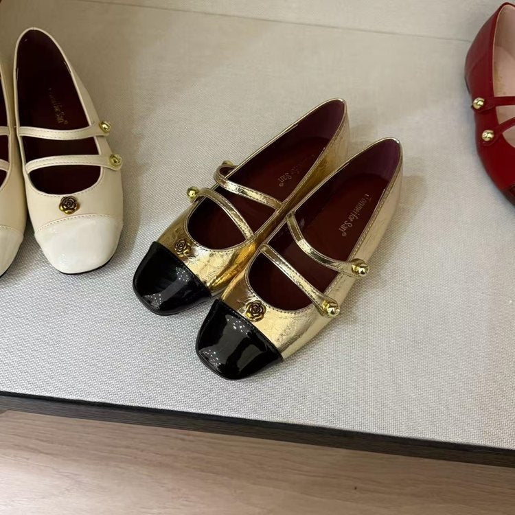 Damen elegante Mary Jane Ballerinas mit dekorativen Schnallen EB