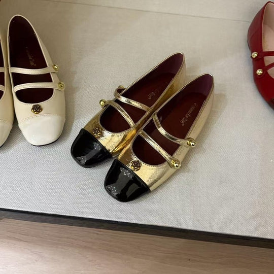 Damen elegante Mary Jane Ballerinas mit dekorativen Schnallen EB