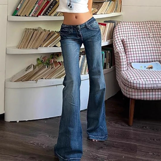 Damen Bootcut-Jeans mit flexibler Passform und hohem Bund EB