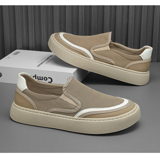 Damen Atmungsaktive Slip-On Sneakers mit elastischen Einsätzen EB