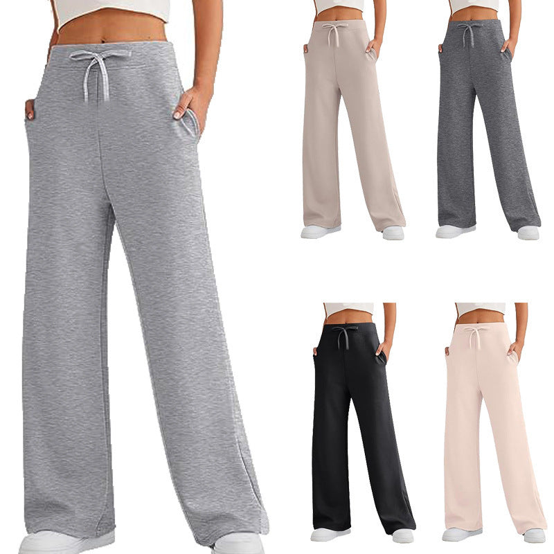 Damen Weite Freizeit-Hose mit elastischem Bund und praktischen Taschen EB