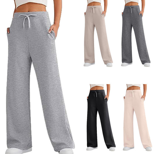 Damen Weite Freizeit-Hose mit elastischem Bund und praktischen Taschen EB