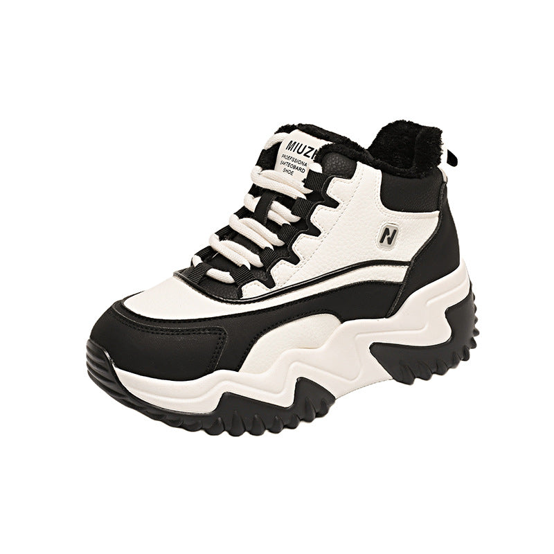 Damen sportliche High-Top Sneakers mit dickem Profil und dämpfendem Innenfutter EB