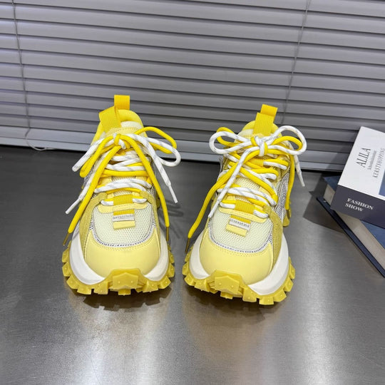 Damen Sportliche Chunky-Sneaker mit dicker Plattform und atmungsaktiver Oberflächenstruktur EB