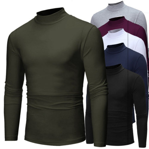 Herren Rollkragen Langarmshirt mit figurbetontem Schnitt und atmungsaktiver Stretch-Qualität EB