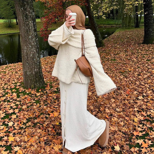 Damen Oversized Strickpullover mit weitem Schnitt und tiefem V-Ausschnitt EB