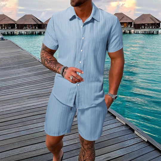 Herren Kurzarm-Shirt mit strukturiertem Design EB