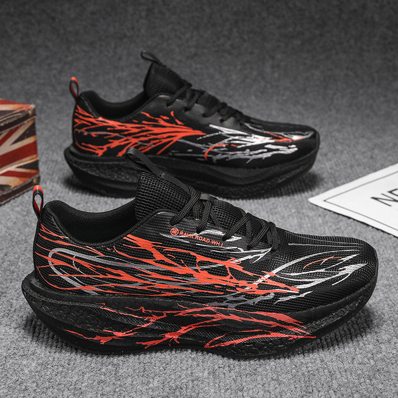 Unisex leichte Performance-Laufschuhe mit gestricktem Obermaterial, reaktiver Hohlkern-Zwischensohle und dynamischem Grafikprint EB