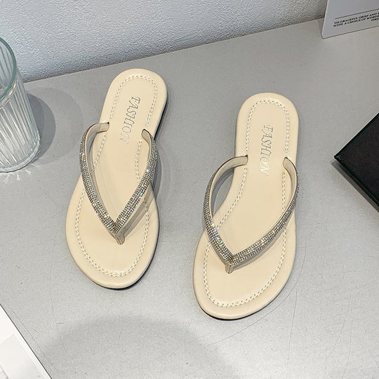 Damen elegante Flip-Flops mit Kristallverzierung EB