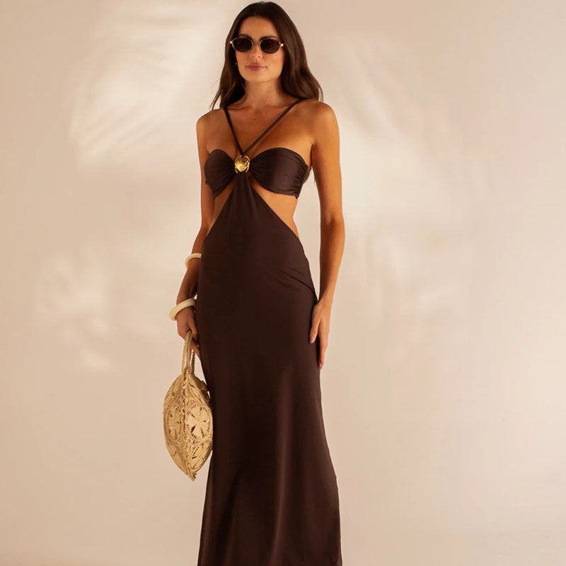 Damen Cut-Out Strandkleid EB