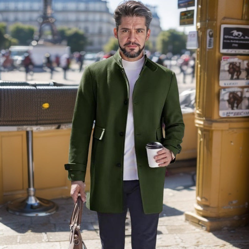 Herren modischer Freizeitmantel mit praktischen Taschen und elegantem Schnitt EB