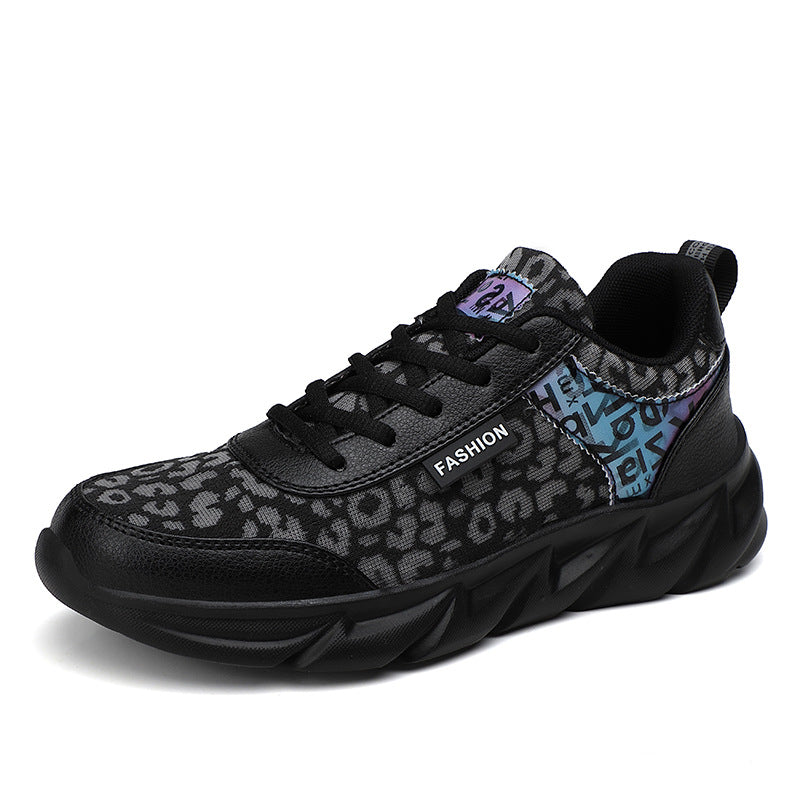 Damen Sportliche Sneakers mit modischem Leopardenprint und dämpfender Sohle EB